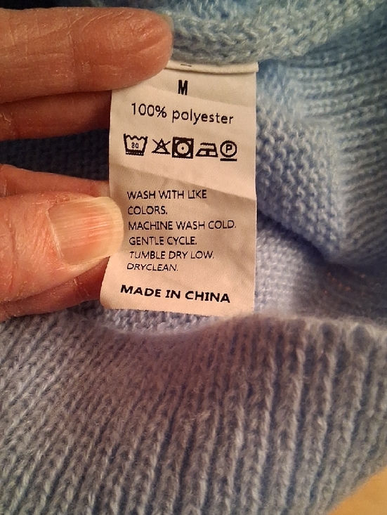 Source Unknown Light Blue Ruffle V-Neck Sweater - Picture 10 of 10